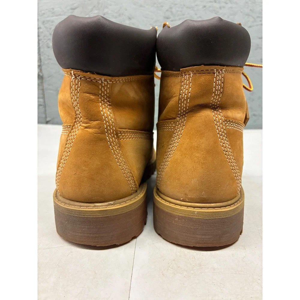 Timberland 6 Inch Premium Waterproof Boots Youth 3.5 Wheat Nubuck Leather